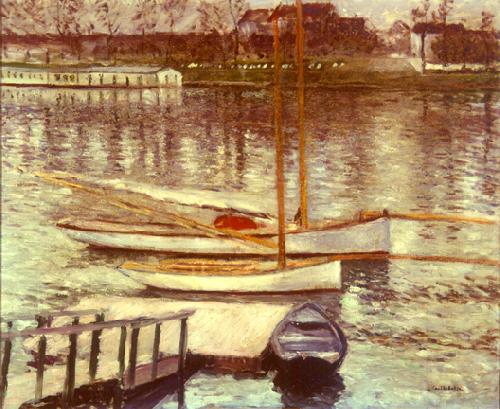 Gustave Caillebotte Voiliers au Mouillage sur la Seine